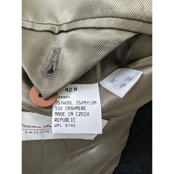 Oscar De La Renta Mens Blazer Sport Jacket Sz 42R Wool Cashmere Blend Dark Gray - Picture 6 of 10